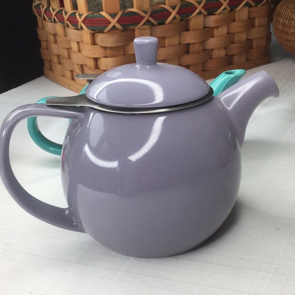 Forlife  Stainless Steel Porcelain Curve Teapot